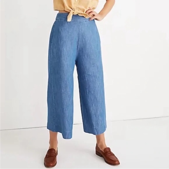 Madewell women’s denim Chambray wide leg pants - Picture 1 of 8